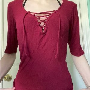 Burgundy short sleeve 🥀